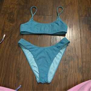L.A. Hearts glitter blue bikini